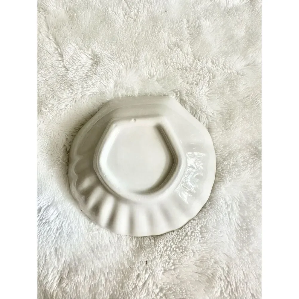 White ceramic seashell jewelry tray - jewelry dish